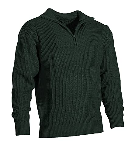 Good Deal Market Knaben Jungen Strickpullover warm Hoher Kragen Zipper Wolle Langarm Größe 164, Oliv Cover