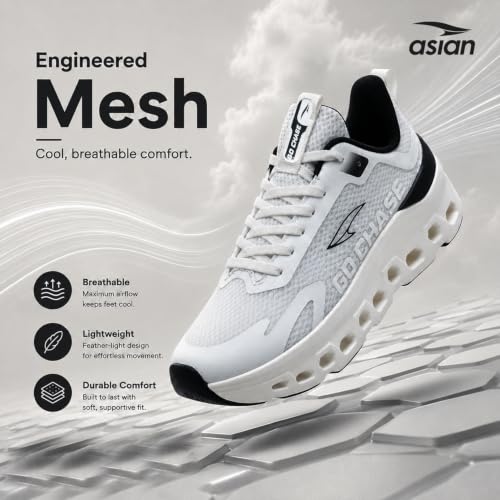 Image of ASIAN Quantum-56 Men's Running Shoes with Stylish Air Coil Sole, Breathable Knit Upper, Lightweight & Memory Foam Cushioning for All-Day Comfort