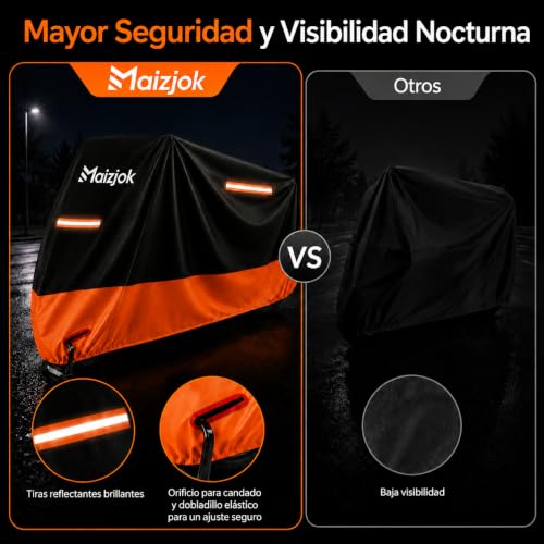 Maizjok® Funda Moto Impermeable, Cubierta Moto Exterior Interior 210D - Imagen 7
