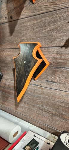 European Deer Skull Mount Plaque Arrowhead Midnight and Orange