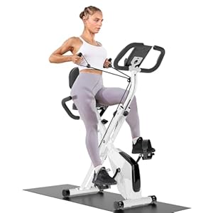 Dskeuzeew Hometrainer Fahrrad Klappbar für Zuhause 4-in-1 Faltbares Ergometer Heimtrainer 150kg Belastbar mit verstellbarem Magnetwiderstand und LCD-Display fitnessbike mit Handpulssensoren