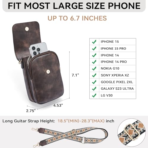 Image of BOSTANTEN Crossbody Bags for Women Cell Phone Purse Leather Wallet Handbags with Card Slots