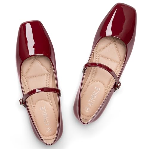 Image of Women's Mary Jane Shoes, Ballet Flats for Women, Square Toe Shoes for Women