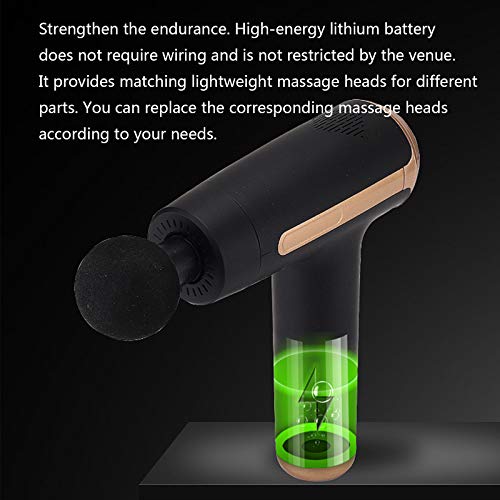 Pistola de Massagem, Massageador Portátil Portátil de Tecido Profundo, 20 Velocidades e 6 Conversão