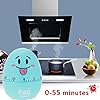 Lustige Eieruhr, 55 Minuten Timer, mechanischer Countdown-Timer, Cartoon-Ei, manueller Timer, hartgekochte Eieruhr mit akustischem Alarm zum Backen in der Küche, Kindersport (blau) – Bild 4