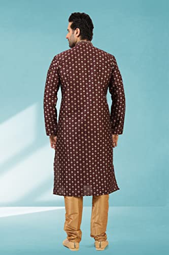 Indian Festive Season Ethnic Wear Jacquard Silk Fabric Kurta Pyjama Set For Men3