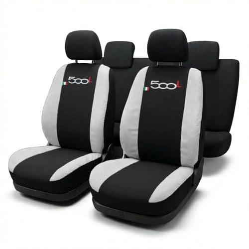 Lupex Shop Copri-sedili Auto Compatibili 500L Nero Bianco | Set