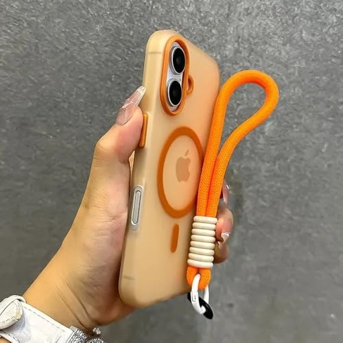 Coque souple mate iPhone 15 Pro Max antichoc avec cordon réglable