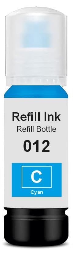 Image of 011 & 012 Refill Ink Bottle Compatible with Epson Model L8180 and L8160 Printer (012 Cyan Ink 1 Pcs)