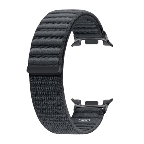 Image of Samsung Galaxy Watch 8 Series Fabric Band, Nylon, Dynamic Lug System, Comfort Fit, Contoured Fit, Lightweight, Compatible with Galaxy Watch 8 and Watch 8 Classic, S /M Graphite
