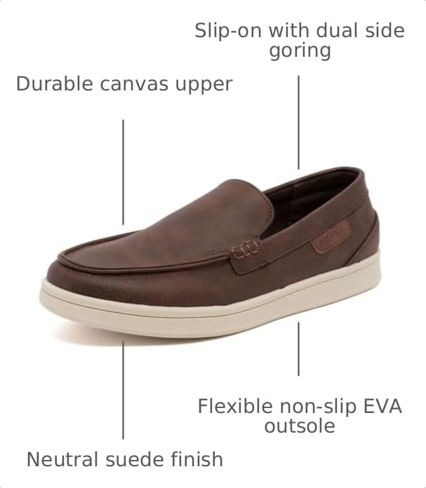 Image of Nautica Men's Slip-On Loafers Casual Moc Toe Sneakers Boat Shoes Slipper for Men - Lightweight & Comfortable - Derwin