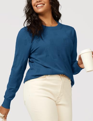 Image of Arach&Cloz Women's Soft Knit Sweater Fall Dressy Casual Pullover Tops
