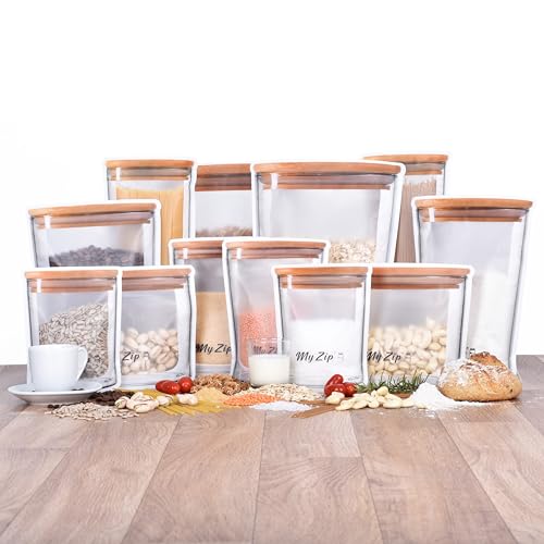 Original MyZip-Beutel wiederverwendbare Aufbewahrungsbeutel luftdicht spülmaschinensicher & umweltfreundlich ideal für Lebensmittel Snacks & Gefrierschrank (18)