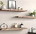 YYWUOJJ Wood Floating Shelves for Wall Decor, Rustic Wall Shelves for Bedroom Bathroom Kitchen Living Room, Set of 6 Light Walnut