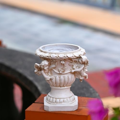 Pot à fleurs en résine avec drainage Angel de 4.33 pouces - 7