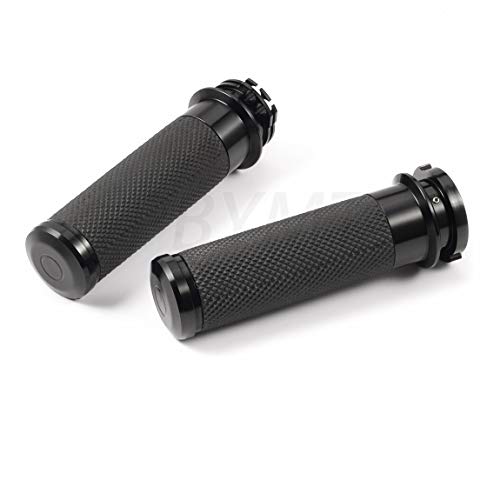 PBYMT 1\" Black Motorcycle Handgrips Handlebar Hand Grips Compatible for Harley Honda Yamaha Suzuki Kawasaki