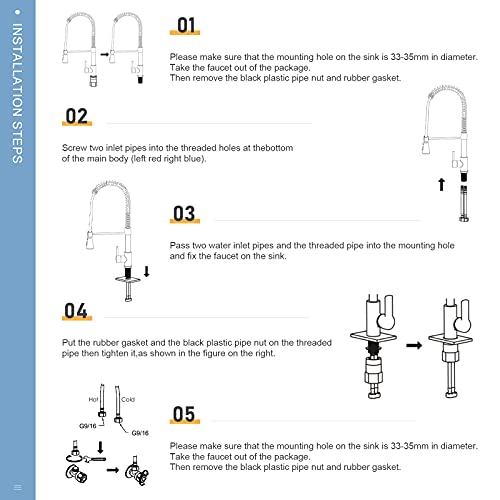 Geobella All Copper Kitchen Faucet With Drop Down Sprayer Modern Single Handle Faucet Spring Kitchen Sink Faucet Brushed #TOP6