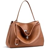 Genuine Leather Tote Bag for Women: Fashion Shoulder Handbag Ladies Top-handle Satchel Purse for Ladies (X Large Brown)