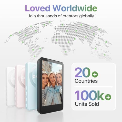 Image of Moman Touchscreen Vlog Selfie Monitor Screen for iPhone, 4K 60fps & Encrypted Private P2P Wireless, Magnetic Back Camera Monitor, 164ft Range for TikTok, YouTube, Vlog Photo & Video Kits, Pearl White