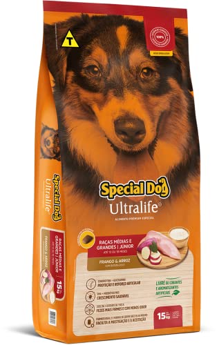 Ração Special Dog Ultralife Júnior Raças Médias e Grandes Sabor Frango e Arroz 15kg