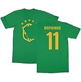 Tutiinca Raphinha 11 Jersey Style - Brazil Soccer Cup Fan Unisex T-Shirt (Green, Large)