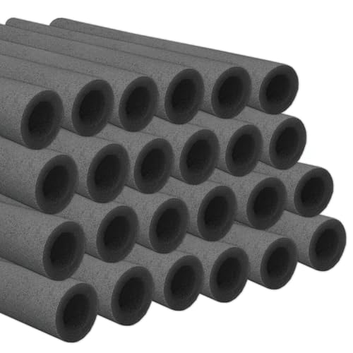 Baunsal® Schaumstoffrohre 24 x Ø 25/48 mm x 92 cm schwarz für Netzstangen des Trampolin Schaumstoffrohre Trampolin Stangenschutz Trampolin Schaumstoffrohre Schaumstoffrohr Trampolin Schaumstoff