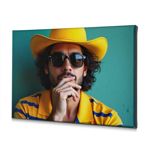 Toile baptême et bain chapeau rayé bleu pour illuminer la décoration de votre mur