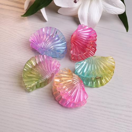 Image of ANNA CREATIONS 5 Pcs Gradient Shell-Shaped Hair Claw Clips for Women & Girls | Strong Hold Nonslip Hair Clutcher | Hair Accessories