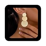 Boucles d'oreilles rondes martelées.Ne pas laisser tremper dans l'eau pendant une longue période, enlever l'accessoire avant de faire de l'exercice et le ranger dans un endroit propre et sec, comme une boîte à bijoux, lorsqu'il n'est pas porté.