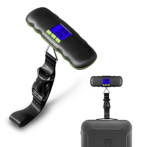 UNWEIGH Digital Báscula para Equipaj 110lb/50kg, Báscula para Maletas de Viaje, Balanza Báscula Colgante de Equipaje con Gancho, Batería Incluida