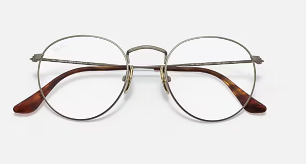 Ray-Ban Unisex Rx8247v Round Titanium Round Prescription Eyewear Frames