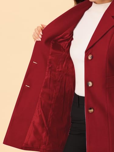 Image of Allegra K Womens Winter Elegant Pea Coat 2026 Single Breasted Long Overcoat | Notch Lapel Collar, Warm, Work Office Trench Coats,Outwear Outfit