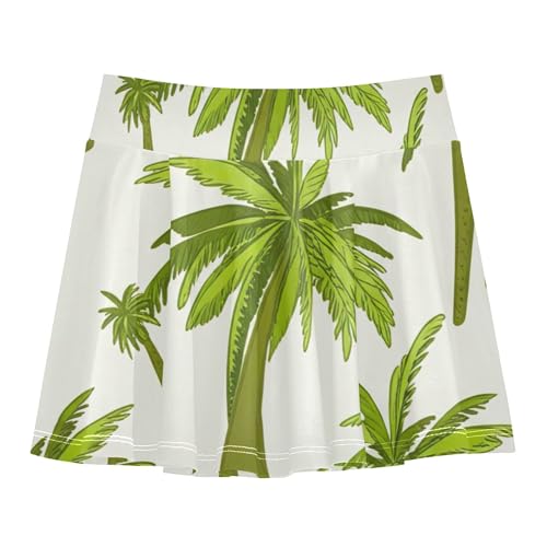 Joisal Girls Skorts Athletic Shorts Tennis Skirts Toddler Toddler Flowy Skort Green Palm Trees Beige 3t