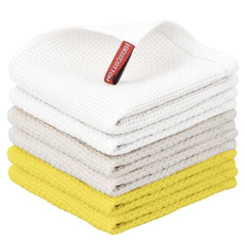Nialnant 6 Pack Dish Rags, 100% Cotton, 12x12 Inch