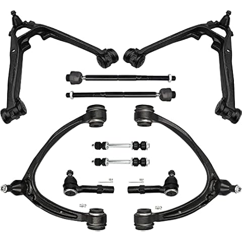 Front Upper Lower Control Arms & Tie Rods & Sway Bars for 07-13 for Cadillac Escalade; for Chevrolet Avalanche Silverado 1500; 07-13 for Chevy Tahoe for GMC Sierra 1500 & Yukon - 10pc set Cover