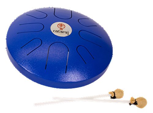 Steel Tongue Drum con mazos 16 pulg azul miniatura 1