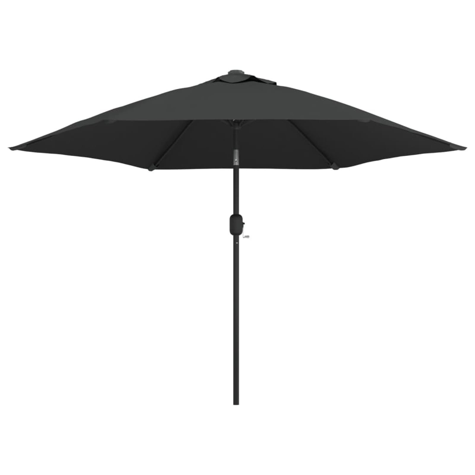 Homgoday Sombrilla de jardín con Luces LED Palo de Acero Antracita 300cm Sombrilla Terraza Exterior, Sombrilla Jardín Grande Orientable Jardín Parasol Balcón