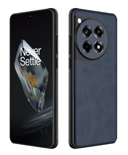 Coque Oneplus 12R 5G anti-choc étui cuir synthétique bleu ultra léger