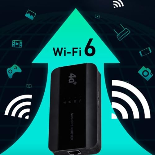 Image of Portable 4G LTE WiFi Hotspot Router, 300Mbps High Speed, RJ45 & USB C Port, 10 Device Connections, 3000mAh Battery for Travel, Laptop, Mobile Devices