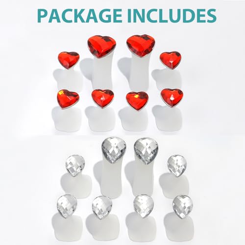 16pcs Nail Polish Toe Stretcher Toe Separators Silicone Nail Art Finger Separators Toe Stretcher Manicure Pedicure Tools for Toes Finger(8pcs Water Drops + 8pcs Red Heart Shapes)