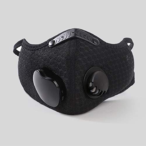TALABETY Smart Cycling Electric Sport Face Cover Air Purifying Anti Dust Pollution Fresh Air Supply on 3 Levels with 2 PM2.5 Filters and Breathing Electric Valve Adjustable
