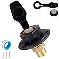 Zezcped RV Water Inlet, RV City Inlet with Check Valve, RV Water Hose Connector with Cover, 3/4 NH Female to 1/2 NPT Male Suitable for Camper, Trailer, Marine