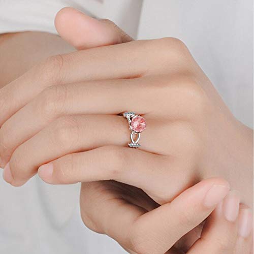 Bague quartz fraise naturel rose bague ajustable d'une élégance intemporelle - 3