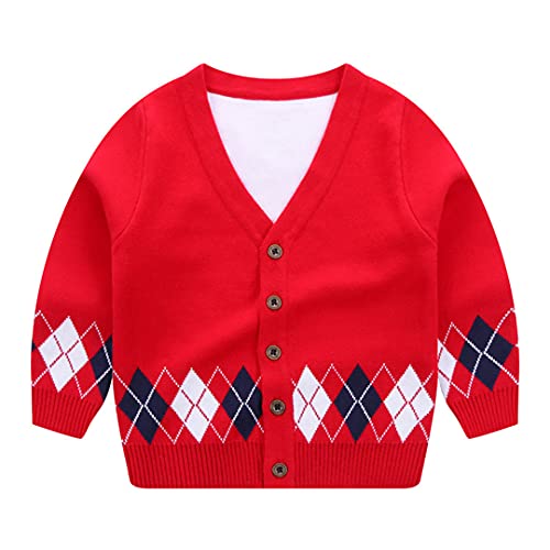 Winter Kids Cardigan V-Neck Boys Sweaters Geometric Knitted Sweaters Kids3