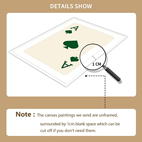 Ixmah Vintage Green Queen Ace Of Hearts Poker Posters Set Of 3 For Room Aesthetic Lucky You Playing Card Canvas Wall Art Trendy Preppy Casino Theme Wall Decor For Bedroom Game Room 12X16In Unframed #TOP2