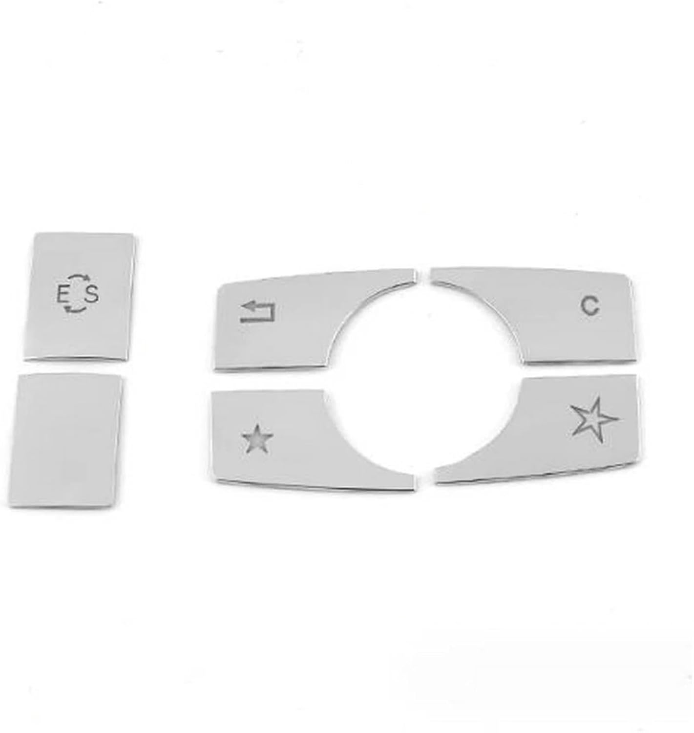 [Replacement] 6pcs/Set Car Center Console Multimedia Button Covers Silver Trim ​for Mercedes-for Benz for E Class W212 2010-2015