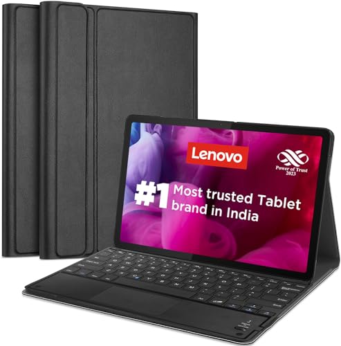 Image of HOM Tri Fold Detachable Wireless Bluetooth Keyboard with Trackpad /Touchpad Tablet Cover Case for Lenovo Tab M11 Tablet 11-inch