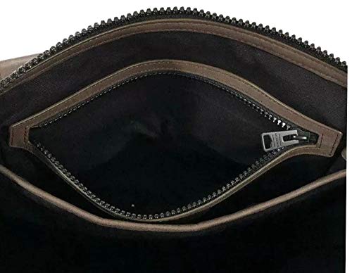 ALL SAINTS MEN'S KANJI TAUPE BROWN HORSE LEATHER LARGE TOTE BAG2