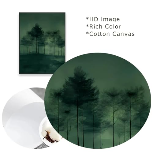 Décoration chambre à coucher forêt sombre lune triptyque - 5