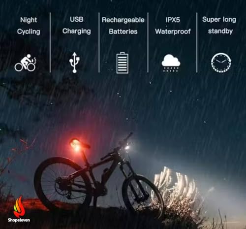 Image of 2-in-1 Rechargeable and Waterproof LED Cycle Front Lights (3 Modes) with Horn (140 dB), Cycle Bell (Cycle Light)